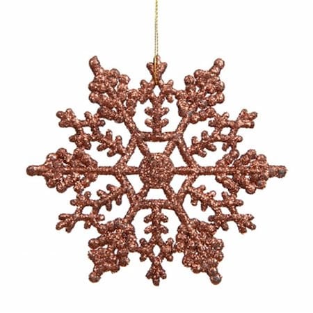 Vickerman 4 in. Mocha Glitter Snowflake 24-Pvc Box M101416